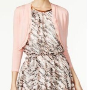 THALIA Sodi Chiffon Trim Bolero 3/4 Sleve Cardigan Sweater